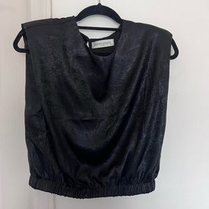 black shoulder pad top